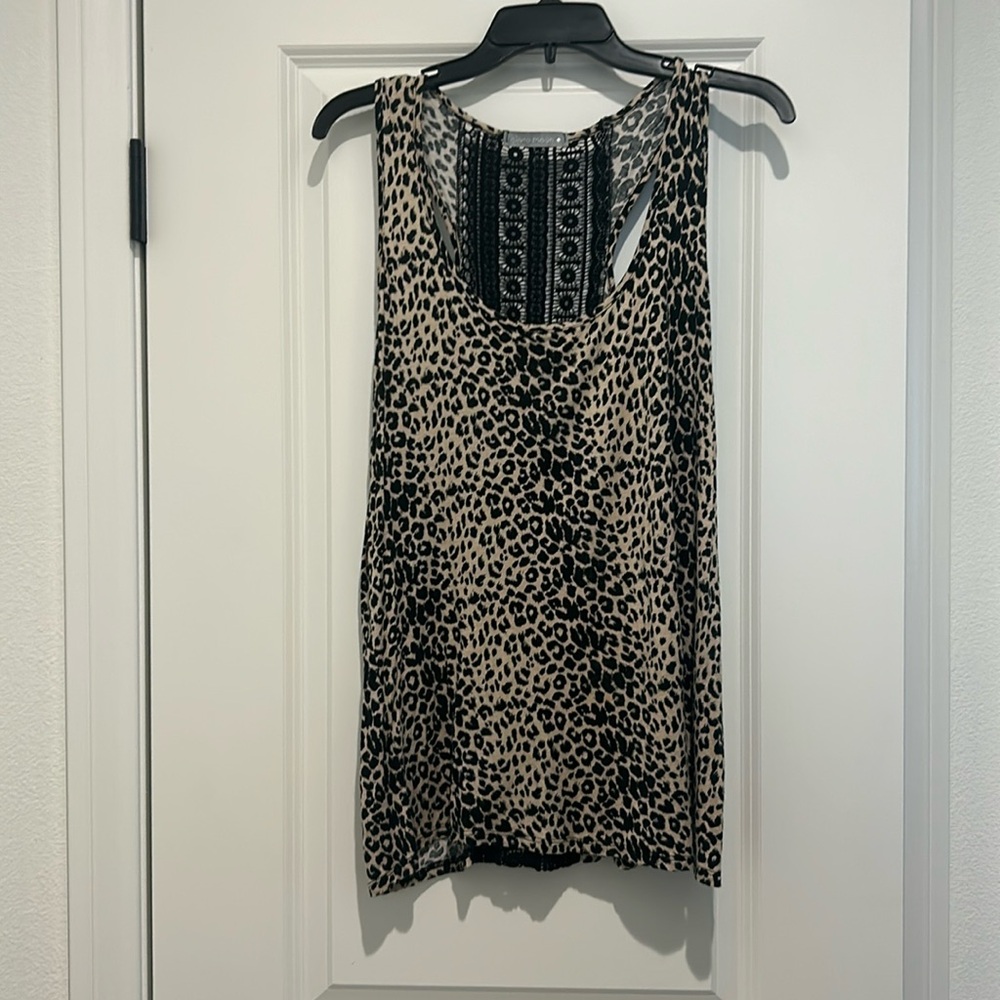Olivia Moon leopard print sleeveless blouse - Picture 1 of 7